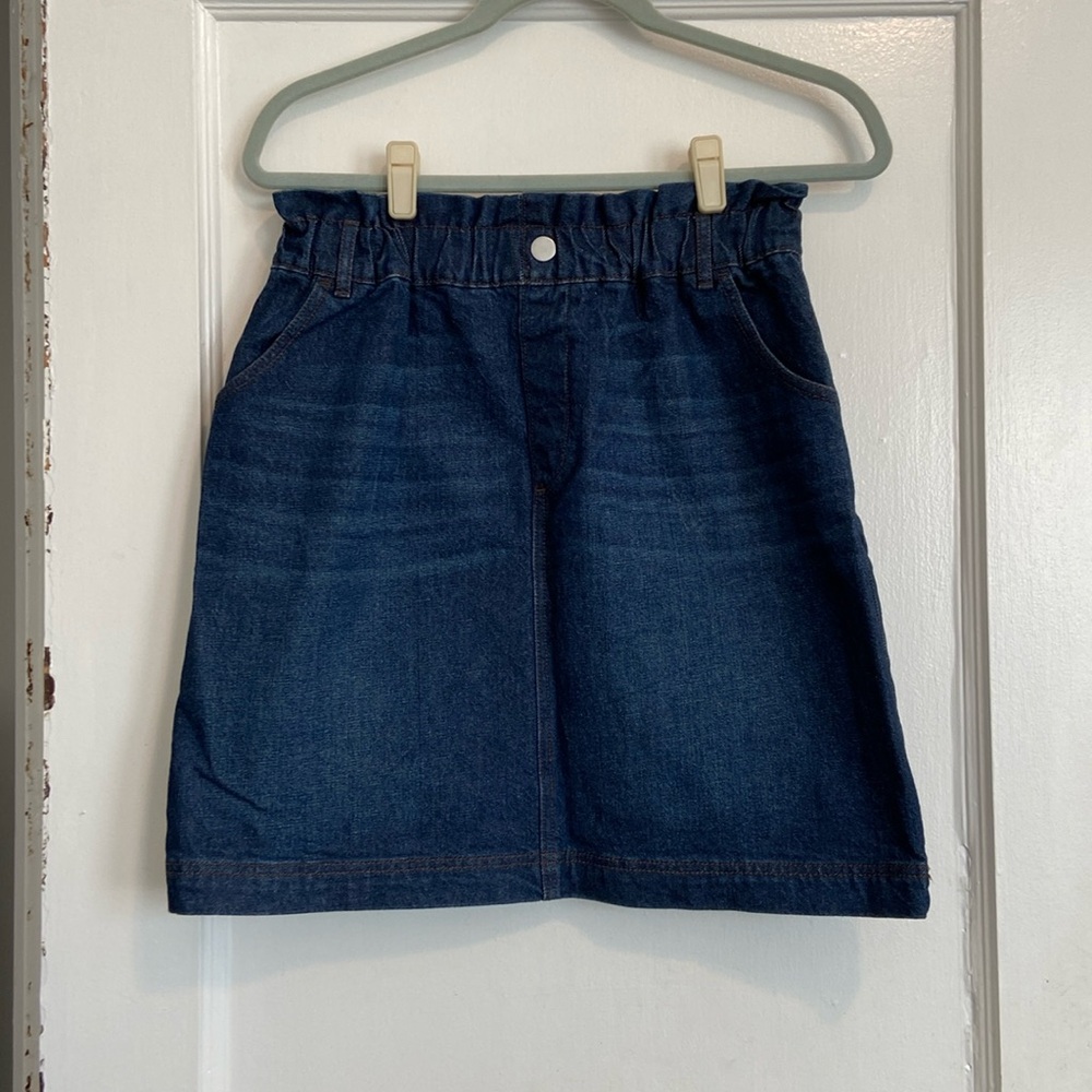 Loft Jean Skirt with Elastic Waist. Mid length. Size Small